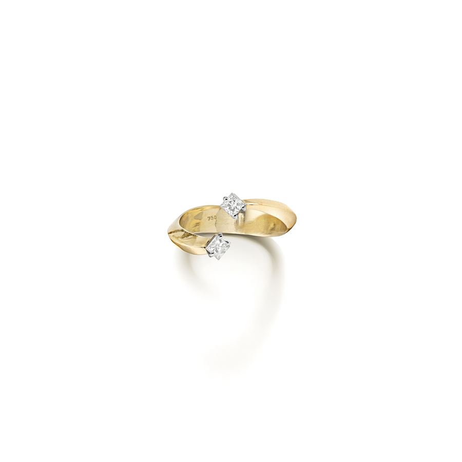 Anello 'Solis' due elementi con princess SOLIS | AN2 2PRNCSAU18G CT.0,24
